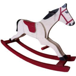 Cheval à bascule année 30 rouge 98x25x62