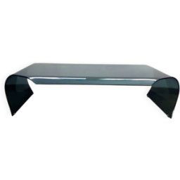Table basse en verre fumé Calligaris transparent 124x66x32