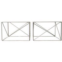 Tables d appoint Isocèle par Max Sauze, années 70. argent 30x30x45