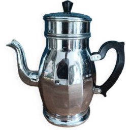 ART Cafetière théière filtre Cuivre Chromé argent 24x12x25