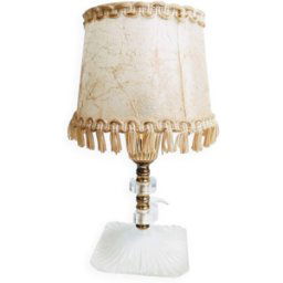 Appliques et lampe à franges françaises vintage années 70 transparent 29x15x23