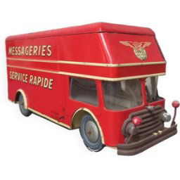 Ancien camion tôle Joustra messagerie express rouge 18x45x22
