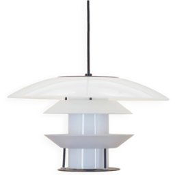 Lampe à suspension, design danois, années 1990, fabriquée par Halo Tech Design blanc 40x40x22