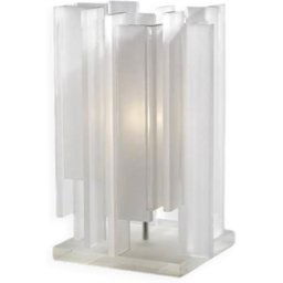Gerhard berg. Lampe à poser, "berg table", northern lighting, années 1990/2000, plexiglas. blanc 20x20x30