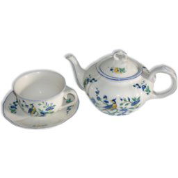 ART Théière et petit-déjeuner tasse et sous-tasse V&B Phoenix bleu blanc 25x16x15