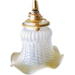 Lampe baladeuse tulipe juponnée a basque jaune jaune 16x16x13