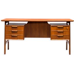 Bureau en teck modèle 75 par Gunni Omann pour Omann Jun Furniture Factory, années 1960 bois 153x80x73