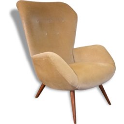 Rare Fauteuil année 50 Wing chair bergere de Ernst Max Jahn jaune 80x90x110