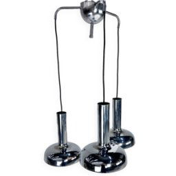 Lampe à Suspension Space Age Chrome, 1970s argent 50x50x70