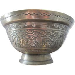 Cache pot laiton ancienne coupe à offrandes en provenance d'Asie dore 26x13x15