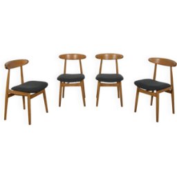 4 chaises de salle à manger modèle 5912 de Zamojska furniture factory, 1960 bois 42x44x74