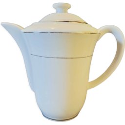 ART Cafetière porcelaine blanche liseret or Porcelaine de Couleuvre blanc 24x17x14