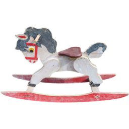 Cheval à bascule blanc 105x27x59