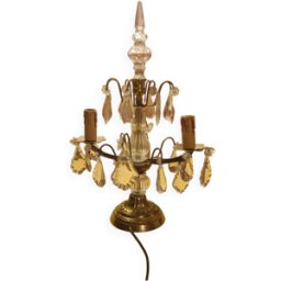 Luminaire à pampilles style 18ème transparent 34x21x49