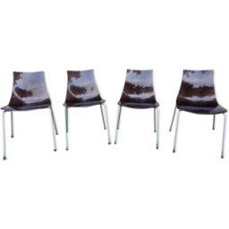 Lot de 4 chaises ice Calligaris marron 44x45x81
