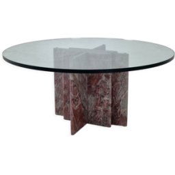 Italian Marble Coffee Table, 1980's multicolore 100x100x45