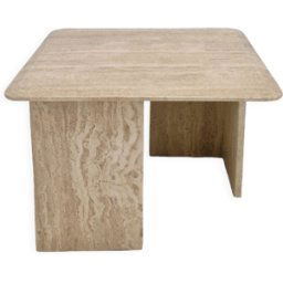 Italian Travertine Coffee Table, 1980's beige 59x59x42