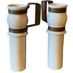 ART Pots de chocolatière de bistrot, fin XIXe siècle blanc 13x9x28
