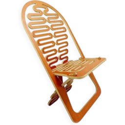 Gregg Fleishman Prototype European cutout plywood "Lumbarest" or Puzzle chair, from the 1970s bois 60x52x107