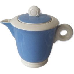 ART Cafetière théière en faïence de Digoin bleu 18x0x22