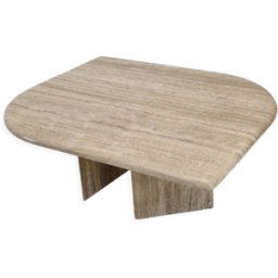 Italian travertine coffee table, 1980's beige 120x100x46