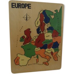 Puzzle bois europe vintage 80's multicolore 30x0x1