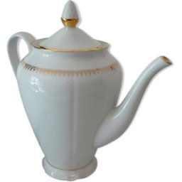 ART Cafetière ou thiere en porcelaine de sologne comme neuf blanc 23x17x20