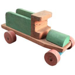 Jouet camion en bois vert 50's multicolore 0x0x0