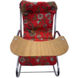 Chaise à bascule poupée rouge 24x40x30
