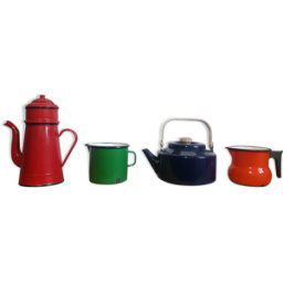 ART Ensemble de cafetière émaillé multicolore