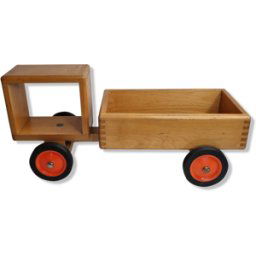 Camion à tirer vintage, design épuré années 70-80 bois 62x25x26