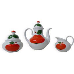 ART Service pomme en porcelaine de bavaria rouge 12x17x19