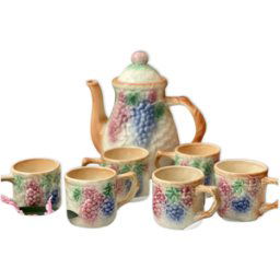 ART Service de café en barbotine multicolore 0x0x0