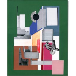 ART Collage "La danse des couleurs vert 40x1x50