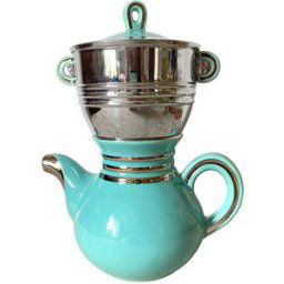 ART Cafetière ancienne multi filtres bleu 20x13x25