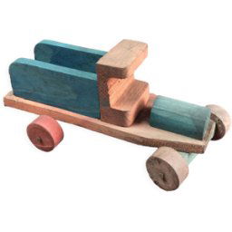Jouet camion en bois bleu 50's multicolore 0x0x0