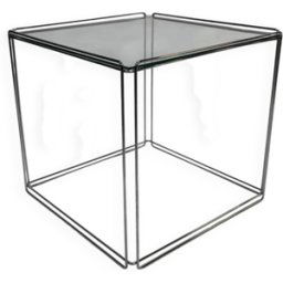 Table d'appoint de Max Sauze, éditée par "isocèle" Design gris 50x50x46