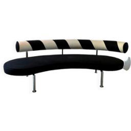 Canapé MAX (Flexform 1983 - Designer Antonio Citterio) noir 97x218x69