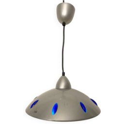 Suspension luminaire space age ovni/ ufo par Igor Paris vintage argent 32x32x16