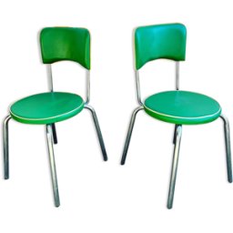 Paire de chaises vertes Italienne Calligaris vintage vert 42x42x80