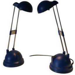 2 lampes Ikea , model Espressivo, années 90 bleu 12x12x43