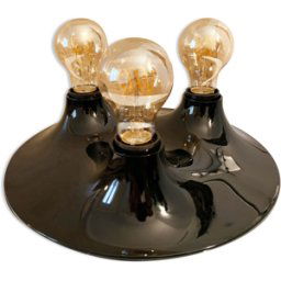 Lampe conçue par Vico Magistretti - produite en Italie par Artemide - modèle Trieti noir 30x7x30