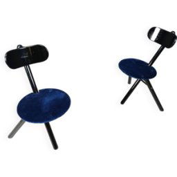 Paire de tabourets pliables de Calligaris, 1990 bleu 60x50x80