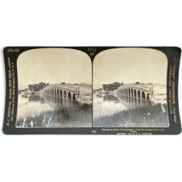 ART Photographie ancienne stereo, stereograph, luxe albumine 1903 pont de marbre de l'Impératrice, Chine noir 18x0x9
