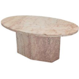 Italian marble oval coffee table, 1970's multicolore 130x82x56