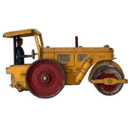 Jouet miniature, rouleau richier Dinky toys 90a, 1950 jaune 5x11x6