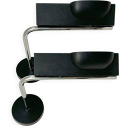 Paire d appliques Camera terra, Ernesto Gismondi, Artemide 1980 noir 30x29x7
