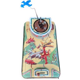 Jouet Ancien En Tôle Fer Marque RPC Old Toys Avion Aéroport Vintage multicolore 19x31x10