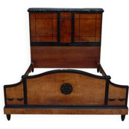 Lit double Art Déco, France, Circa 1920 bois 155x210x138