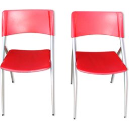 Paire de chaises Calligaris italiennes années 1990 rouge 49x56x84